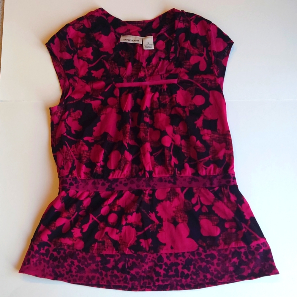DKNY floral peplum top